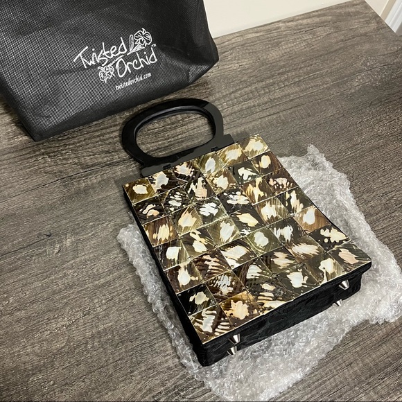 Vintage Twisted Orchid Mother of Pearl Shell Handbag - Picture 5 of 16
